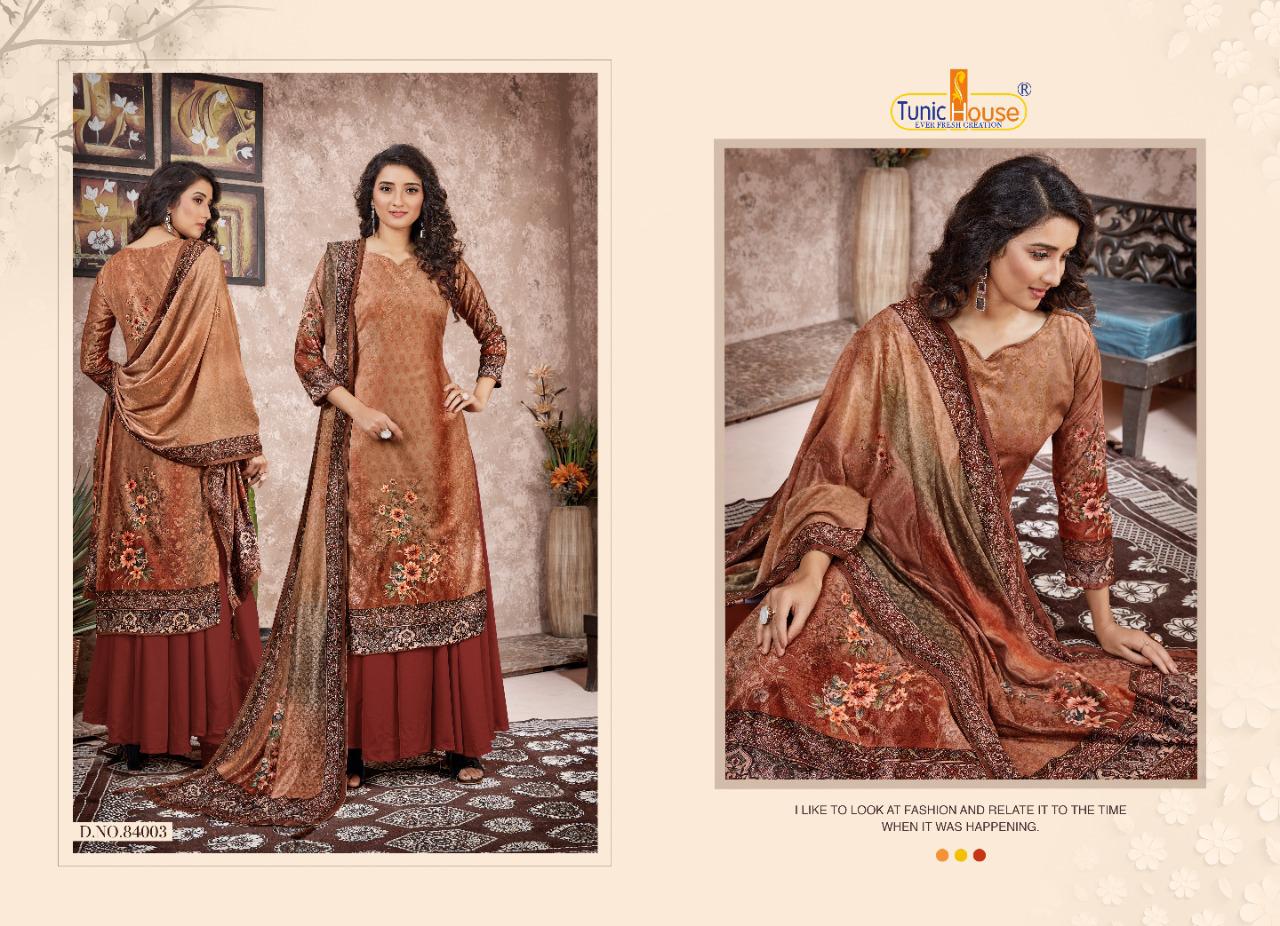 tunic house peral velvet digital print with decent hend work  salwar suit catalog