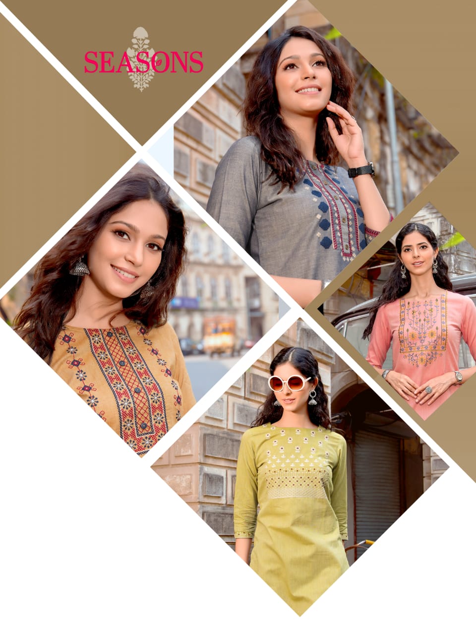 7 chanel seasons cotton authentic fabric kurti with pant catalog