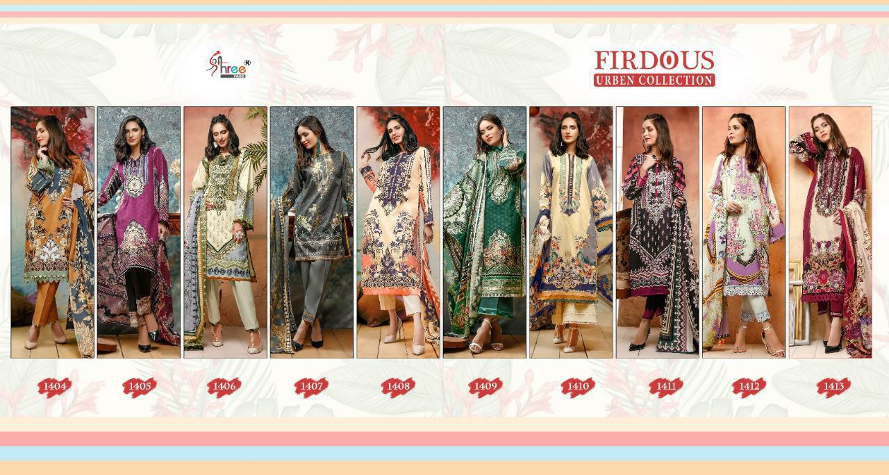 shree fabs firdoush urben collection cotton exclusive print salwar suit catalog
