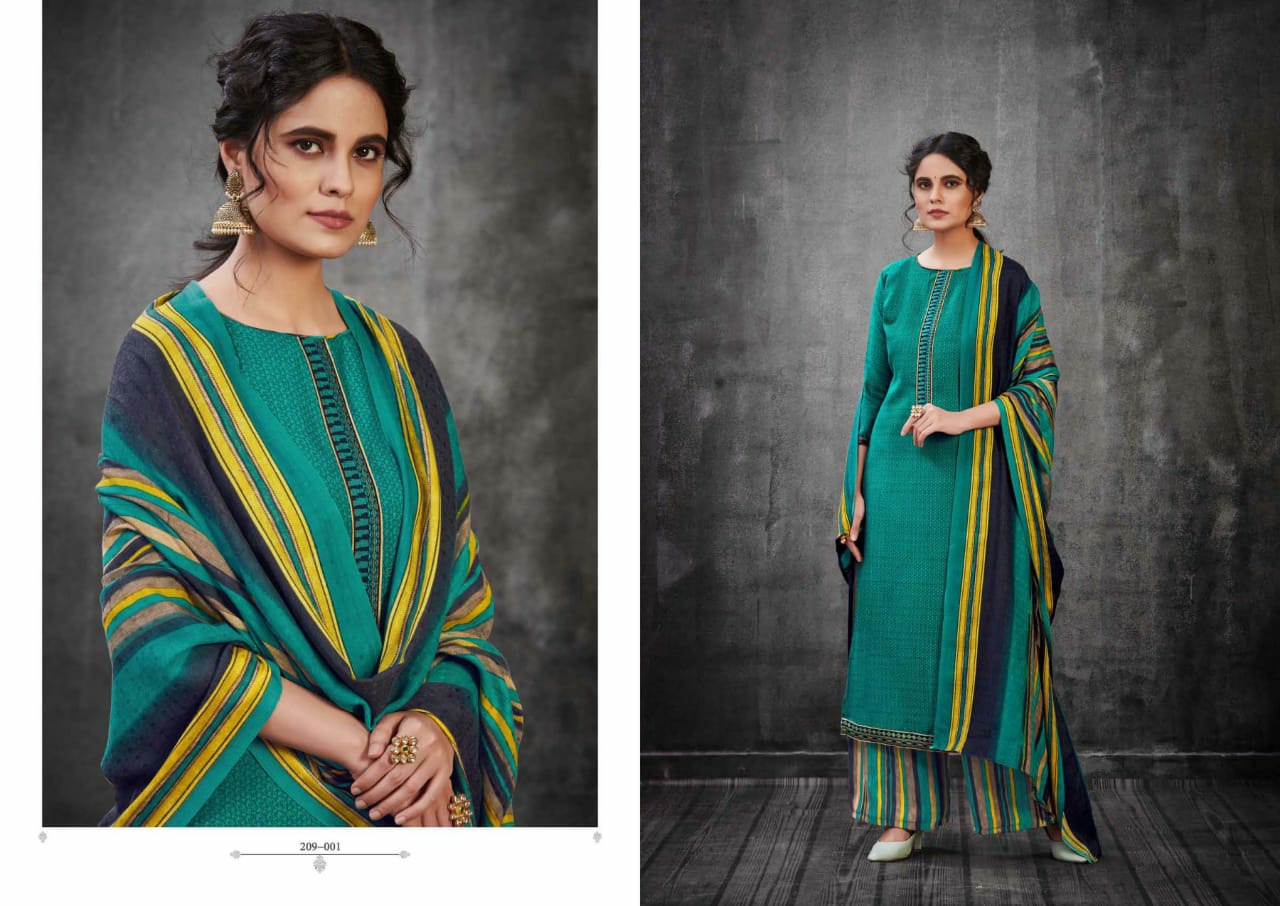 zulfat designer patiala dreams  pashmina exclusive print salwar suit catalog