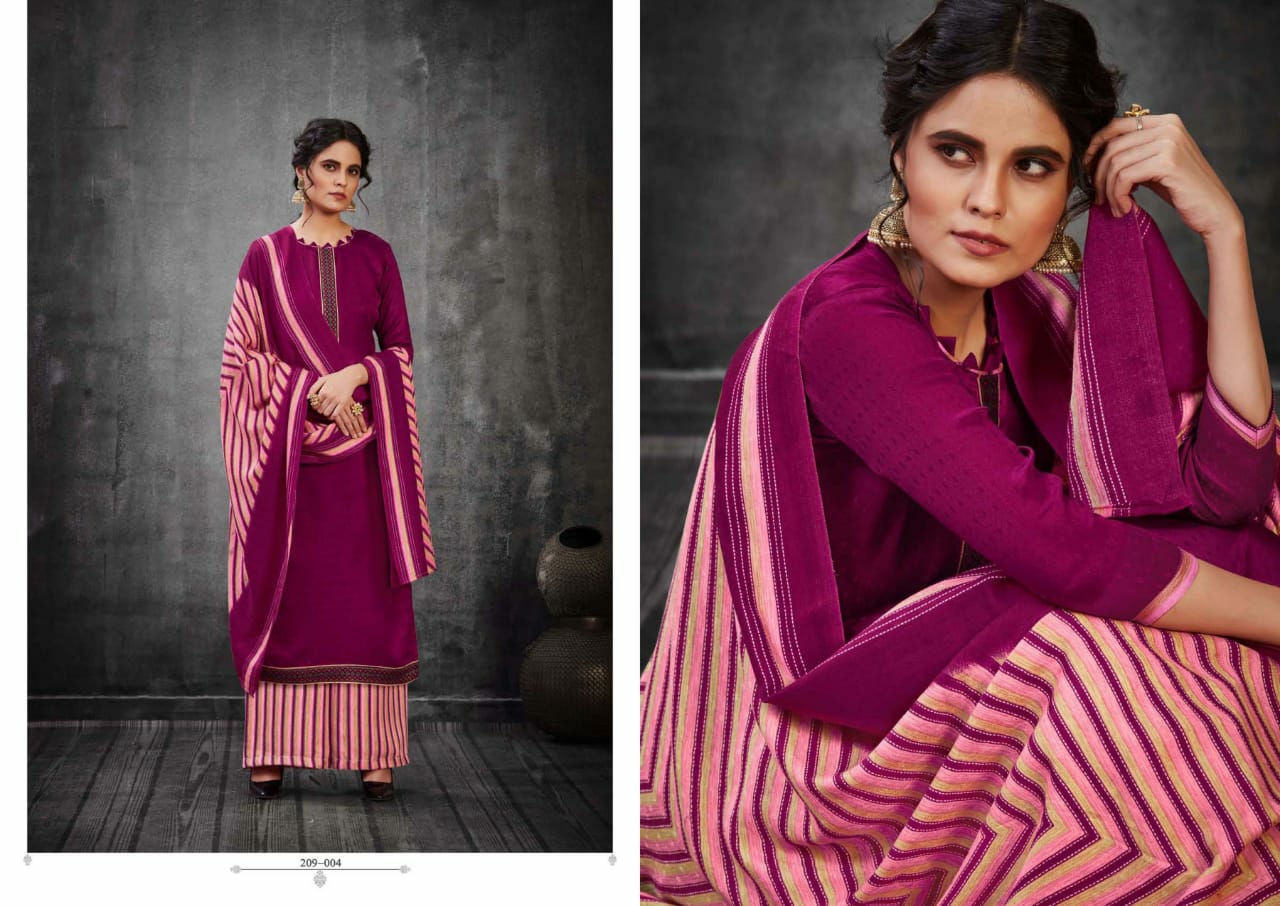 zulfat designer patiala dreams  pashmina exclusive print salwar suit catalog