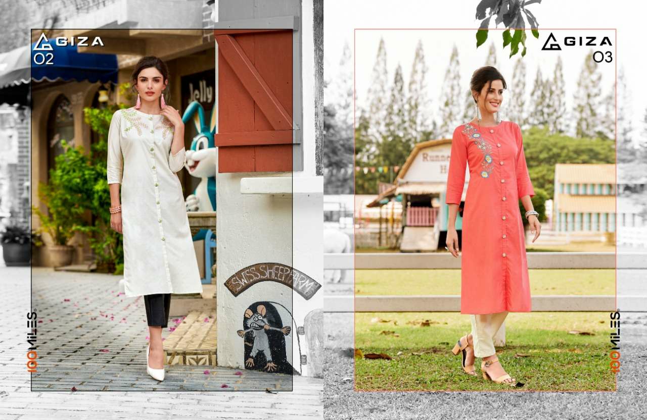 100 miles giza fancy cotton kurties at wholesale prices