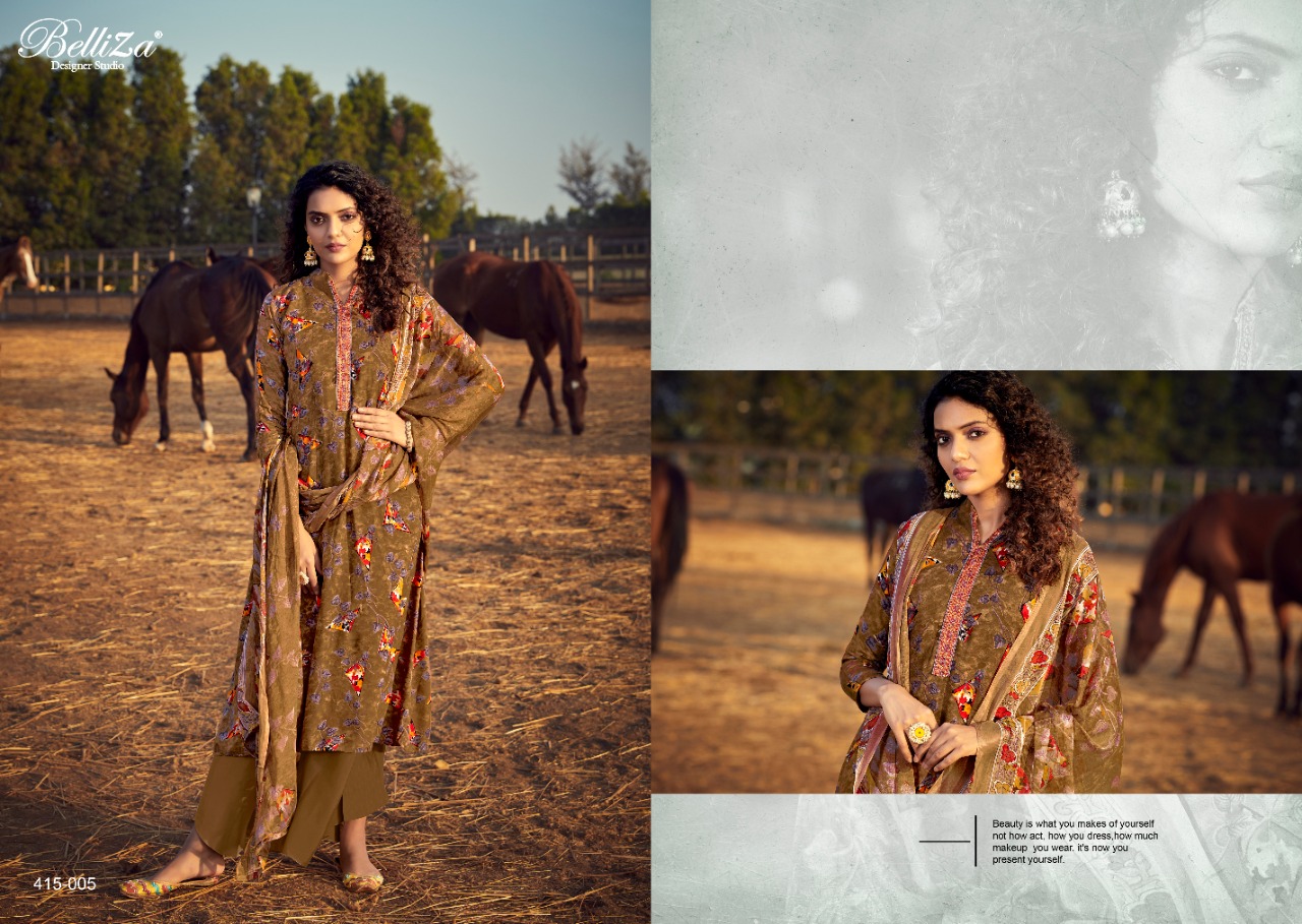 belliza designer tisha rayon  decent look Exclusive Printed chiffon nazneen dupatta salwar suit catalog