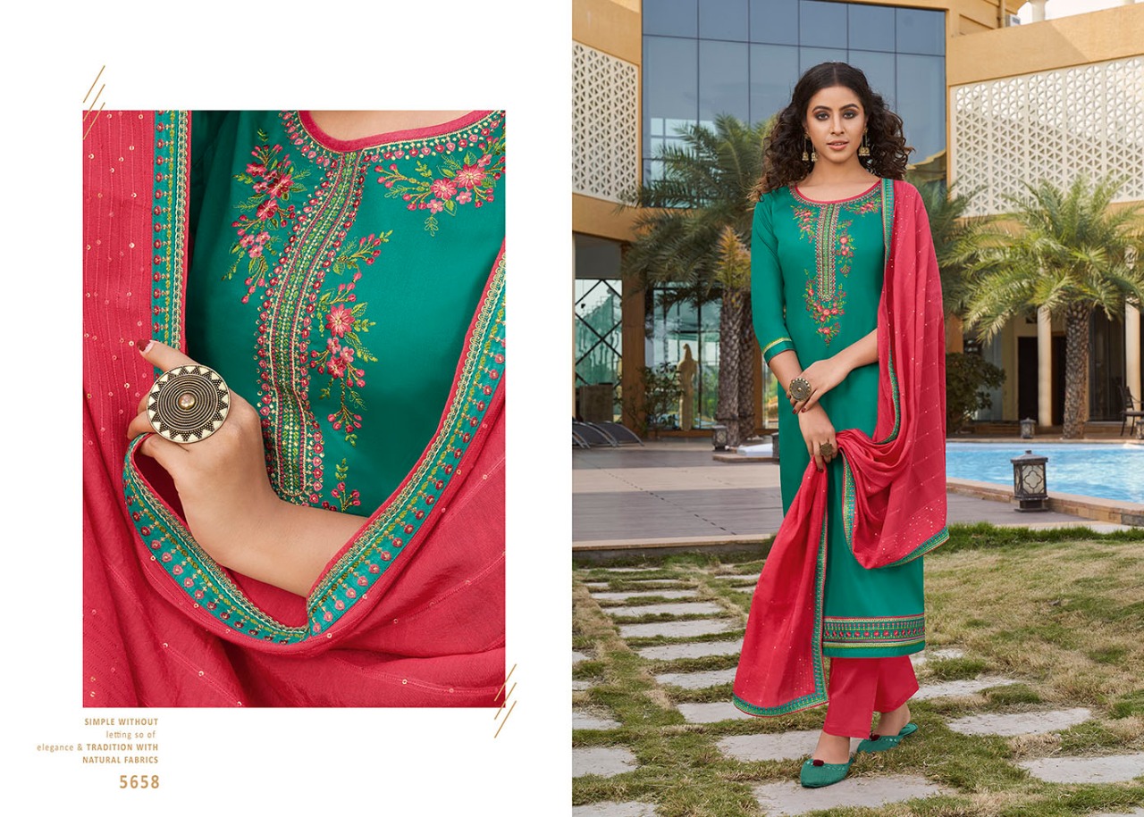 Kessi Fabrics Pvt Ltd Sehnaz Vol  2 jam silk attrective work dupatta viscose model salwar suit catlog