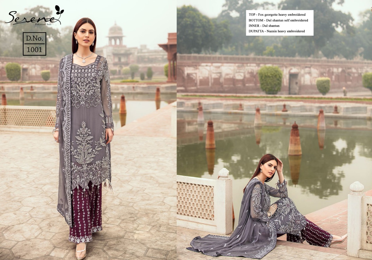 serena zarqoon Faux Georgette innovative look salwar suit catalog