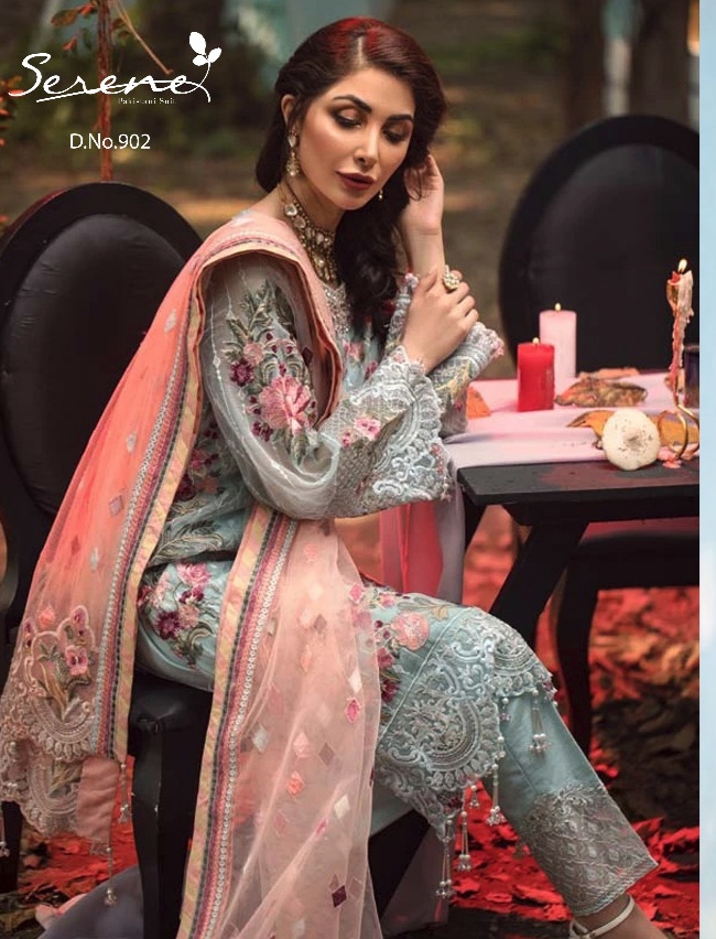 serene Megha Exports Adanu2019s Melody georgette innovative style Nazneen heavy embroidered salwar suit catalog