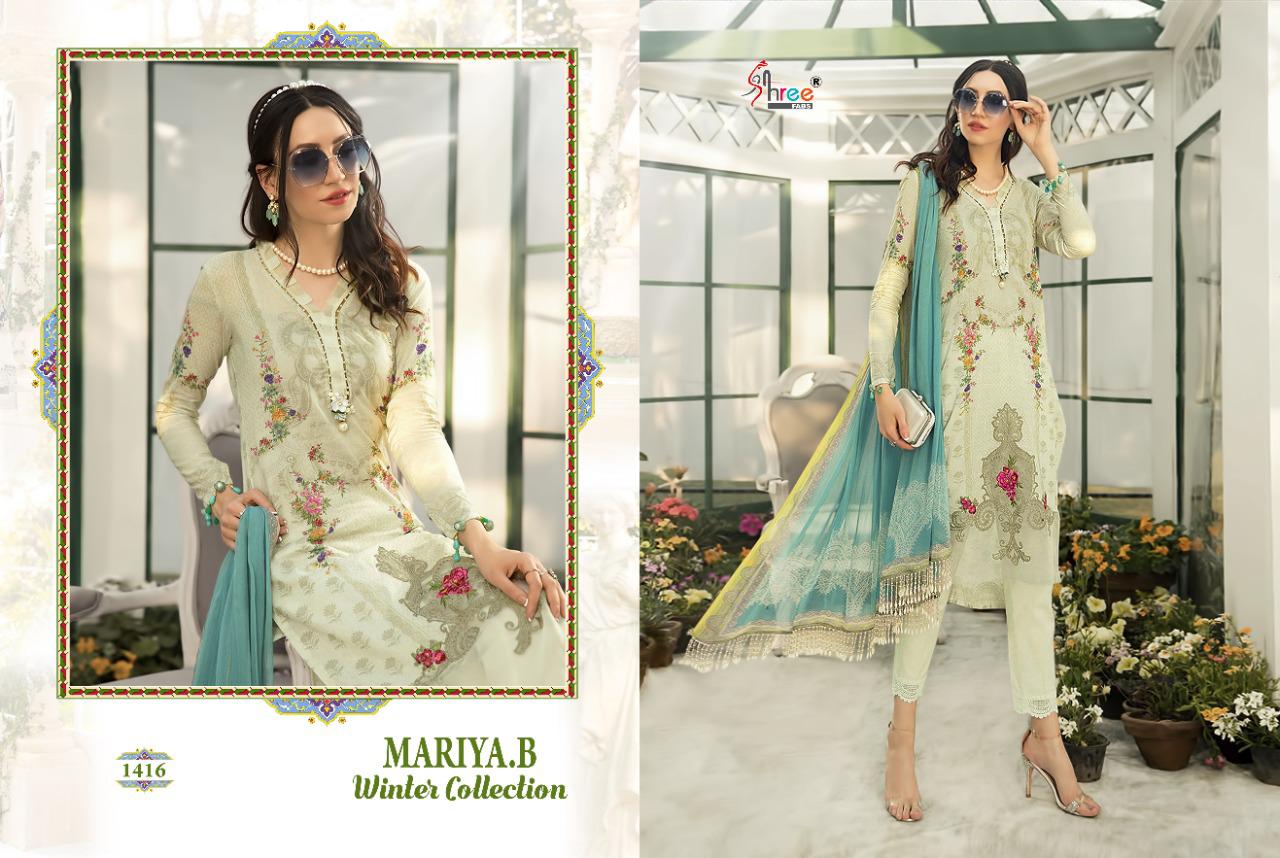 shree fab maria b m print winter collection  pashmina  dupatta pashmina shwal print pakistani attrective look salwar suit catalog