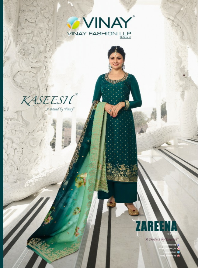 vinay fashion kaseesh zareena hit list dola jaquard catchy look salwar suit catalog