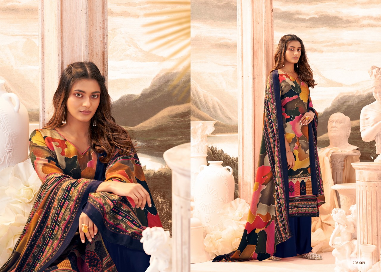 Zulfat Designer Suits winter affair vol 3 pashmina attrective look Dupatta Pure Pashmina shawl salwar suit catalog