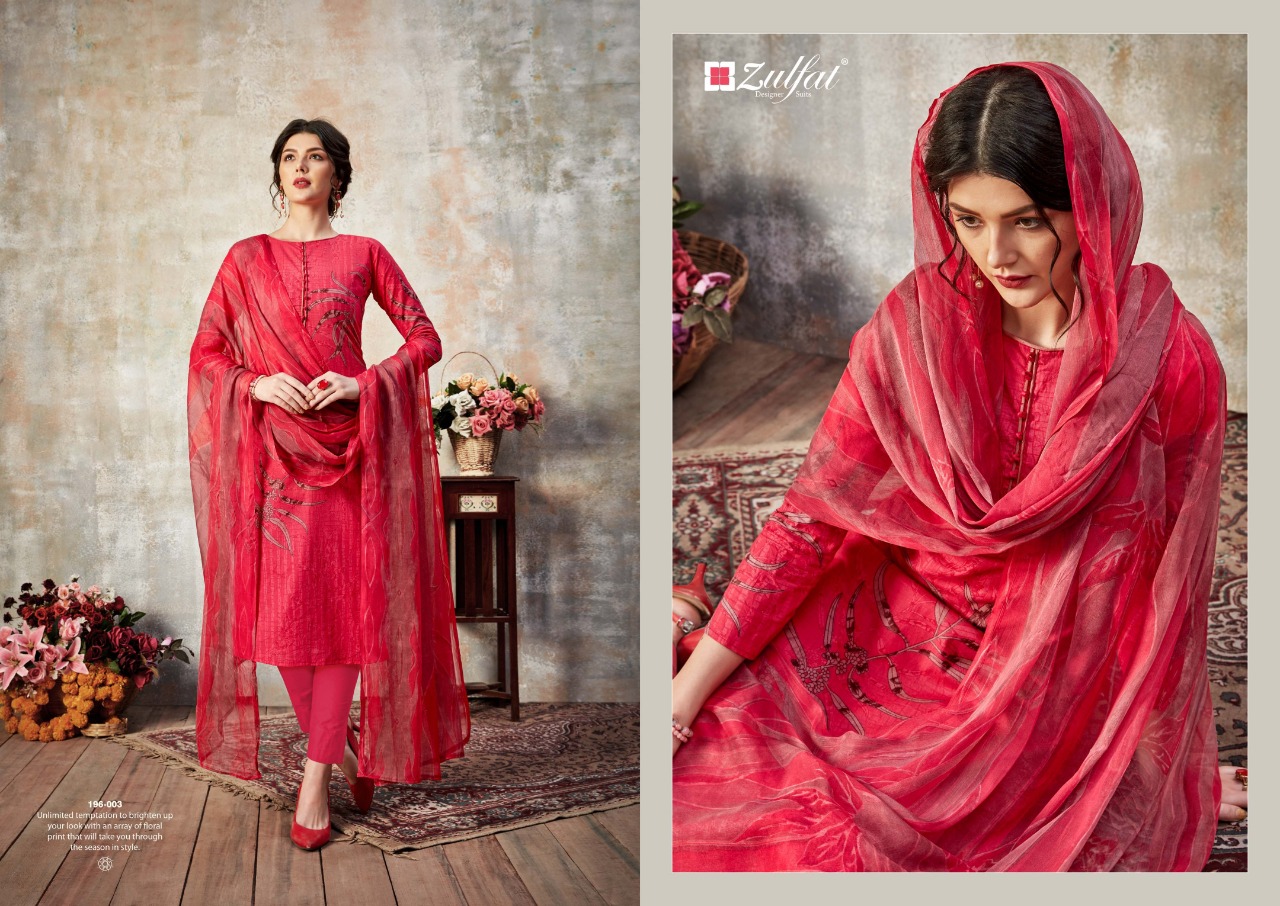 Zulfat designer studio florence vol 3 cotton printed salwar suits Wholesaler