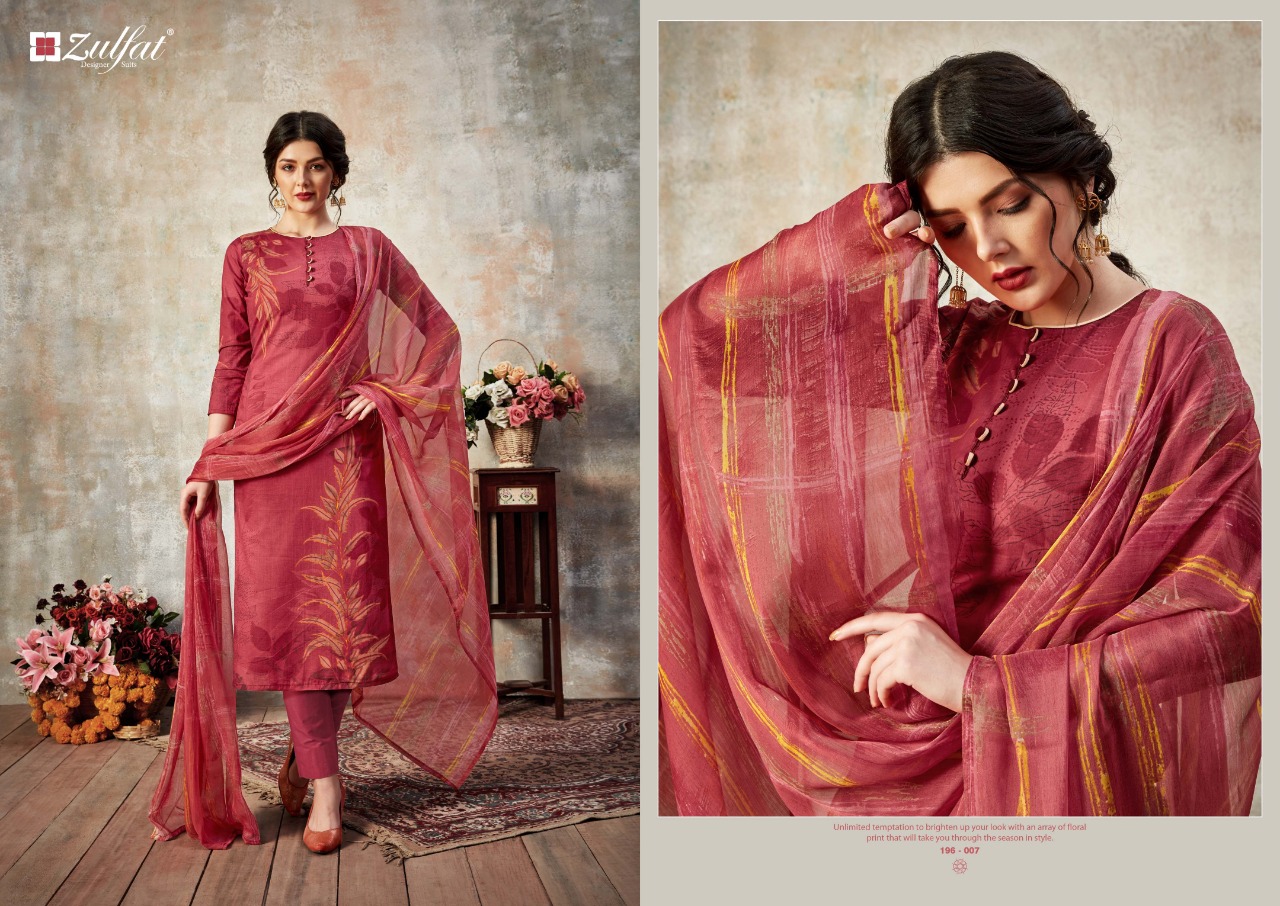 Zulfat designer studio florence vol 3 cotton printed salwar suits Wholesaler