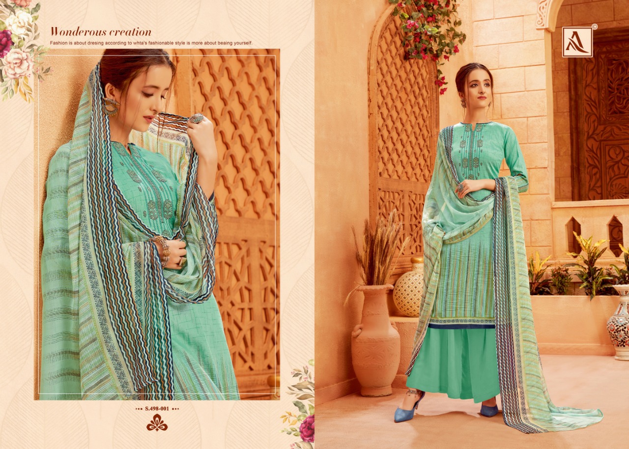 Alok suits saira embroidered dress Materials collection online supplier