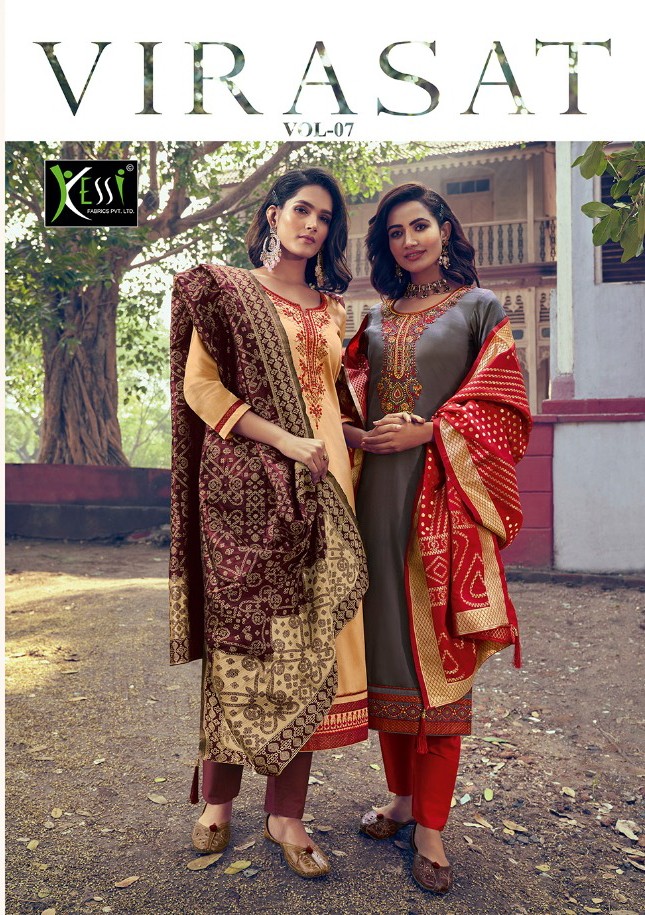 kessi fabrics virasat vol 7 jam silk  astonishing salwar suit catalog