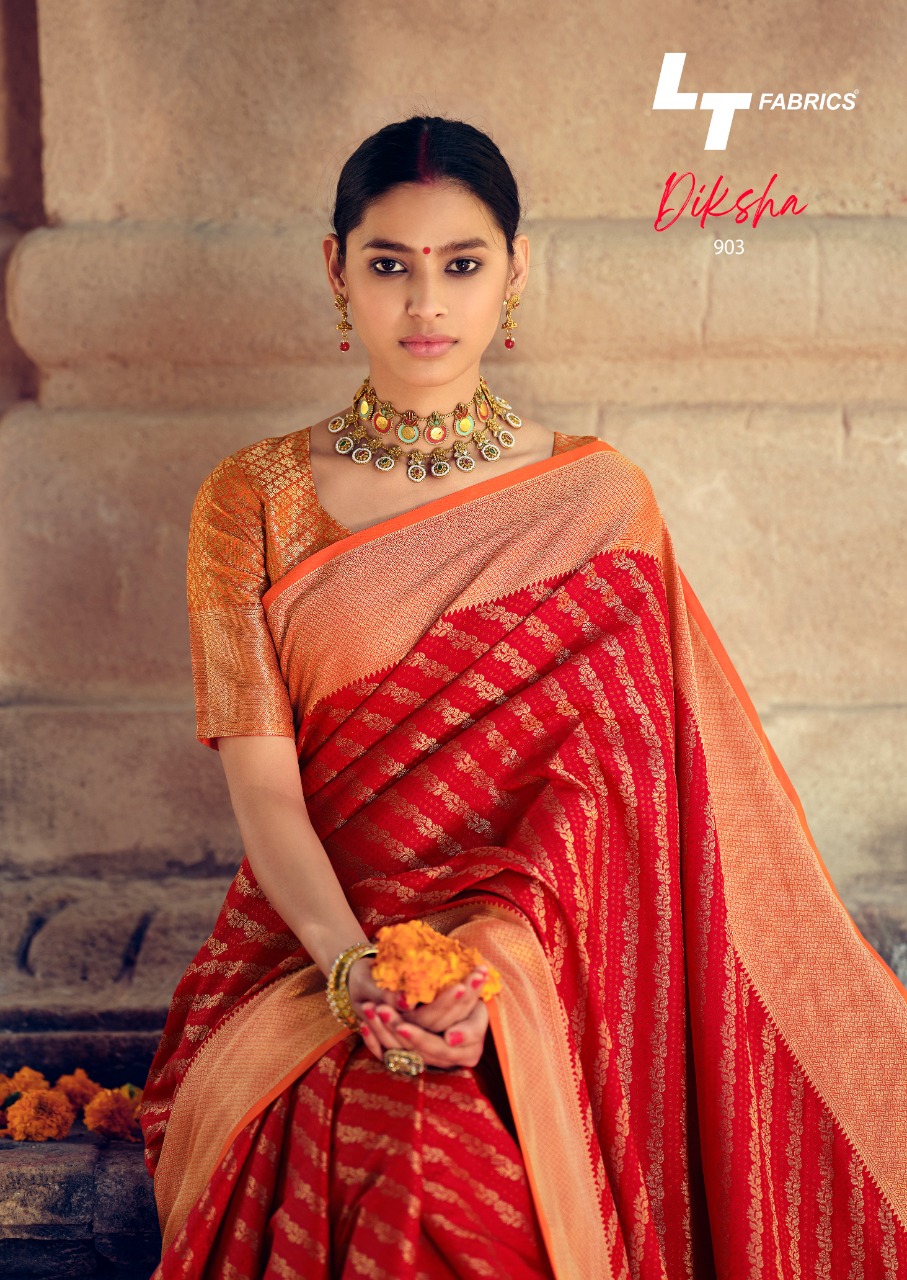 l t fashion  diksha silk decent look saree catalog