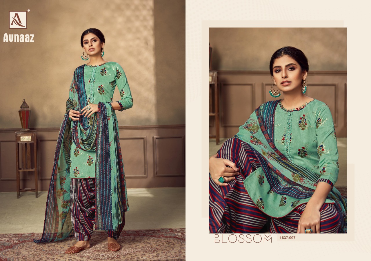 alok suit avnaaz pure zam attrective print salwar suit catalog
