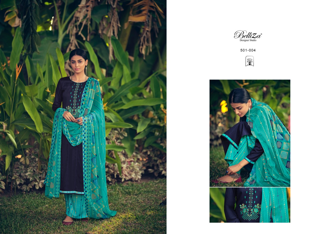 belliza designer studio nazar e patiala vol 5 jam cotton attrective embroidary look salwar suit catalog