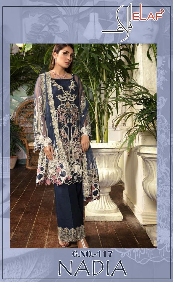 elaf nadia butterfly net attrective style salwar suit single