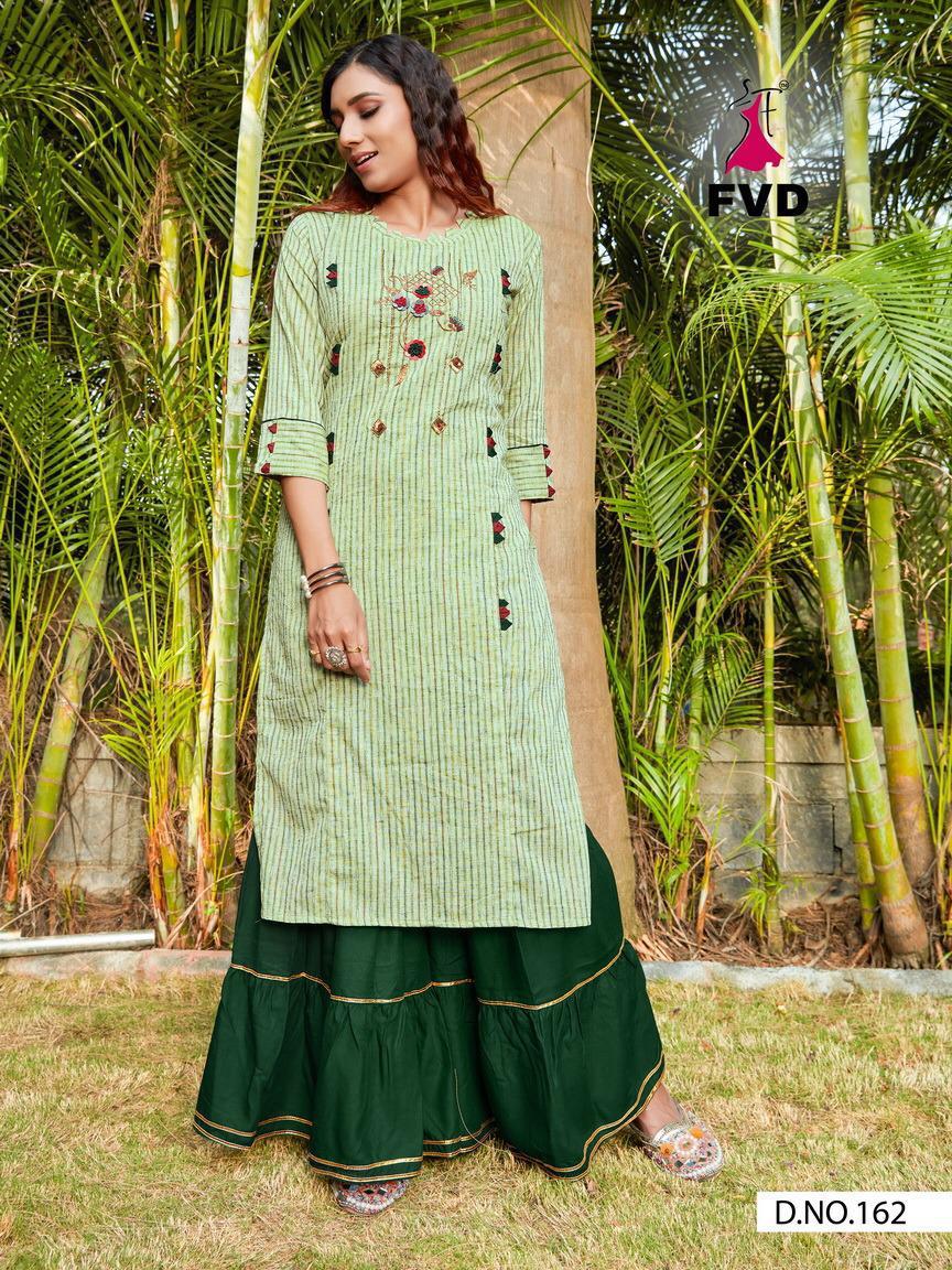 fvd city girl 2 rayon festive look kurti with sharara catalog