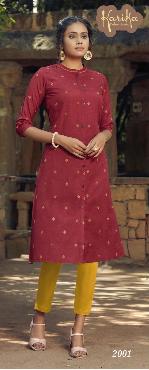 karika amber cotton casual wear kurti catalog
