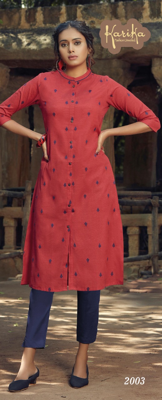karika amber cotton casual wear kurti catalog