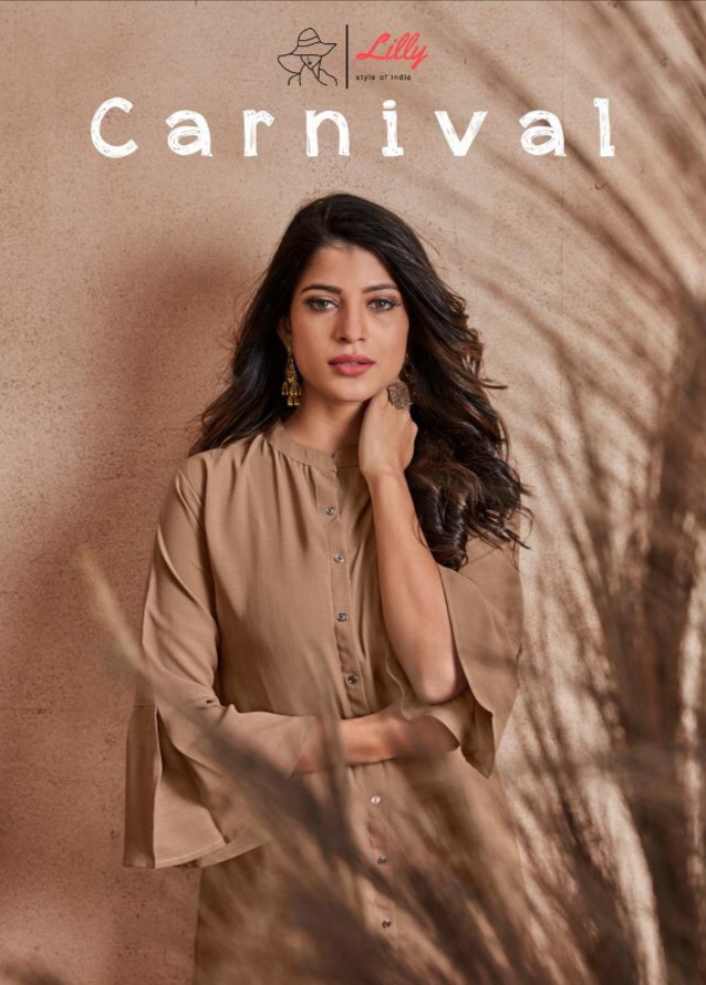 lilly style of india carnival fansy affordable price kurti with pent catalog