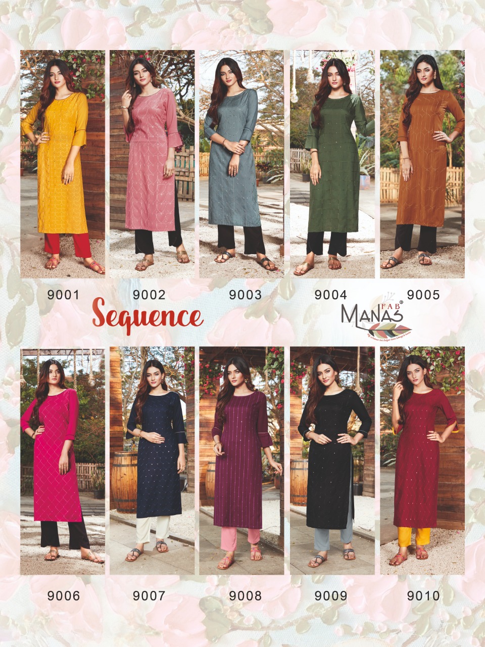 Manas fab sequence  rayon new and modern style kurti catalog