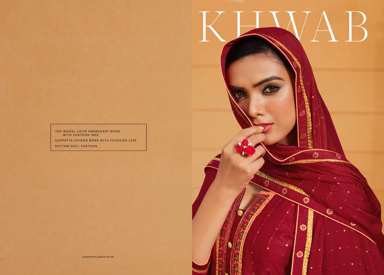 rangoon khwab satin innovative style kurti bottom with dupatta catalog