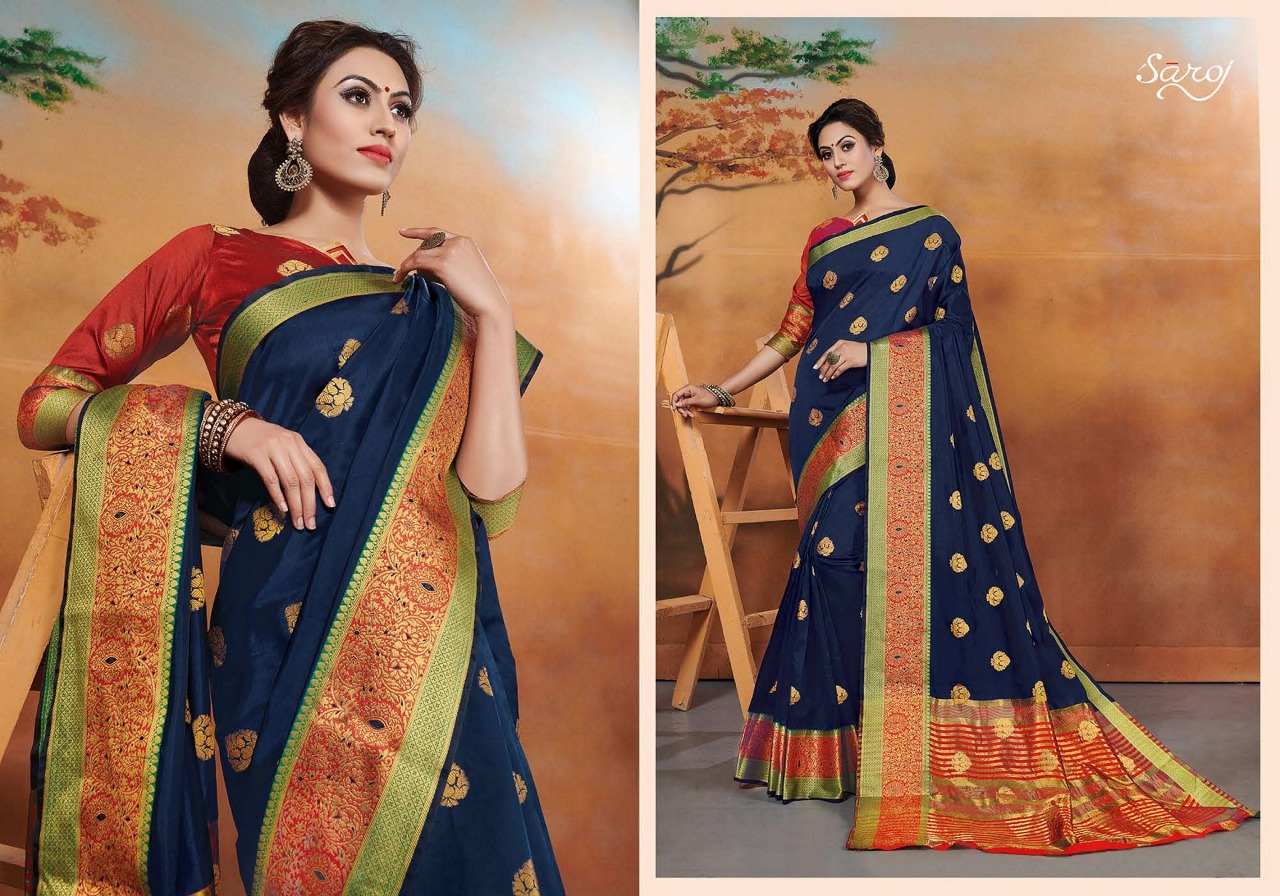 saroj tanishka silk authentic fabric sarees catalog