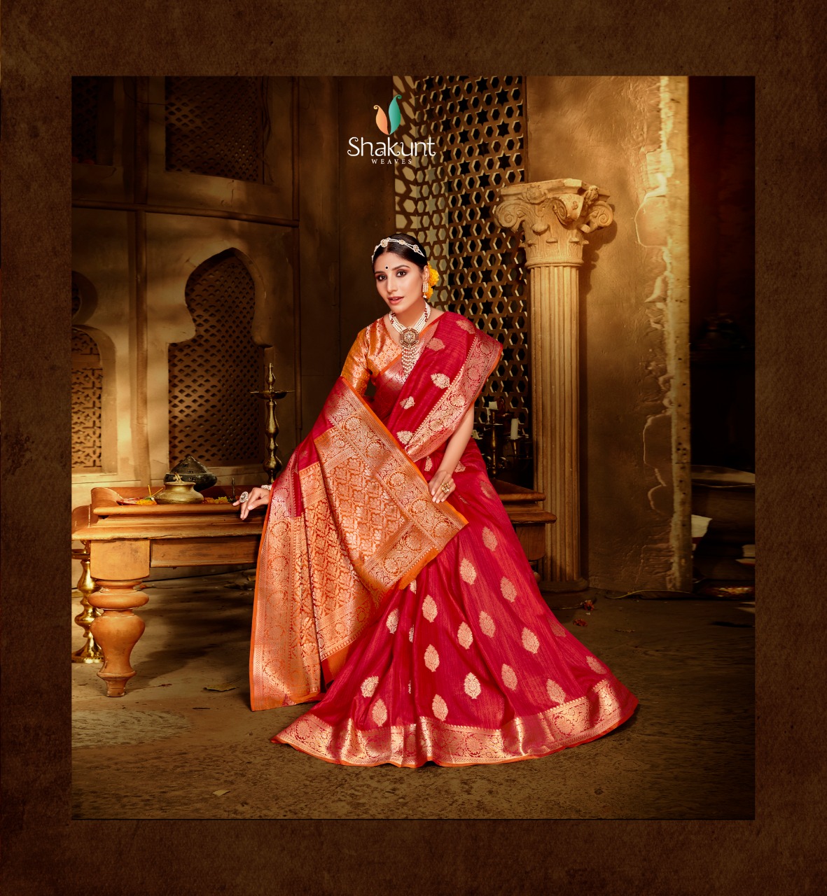shakunt sanjivni cotton weaving regal look sarees catalog