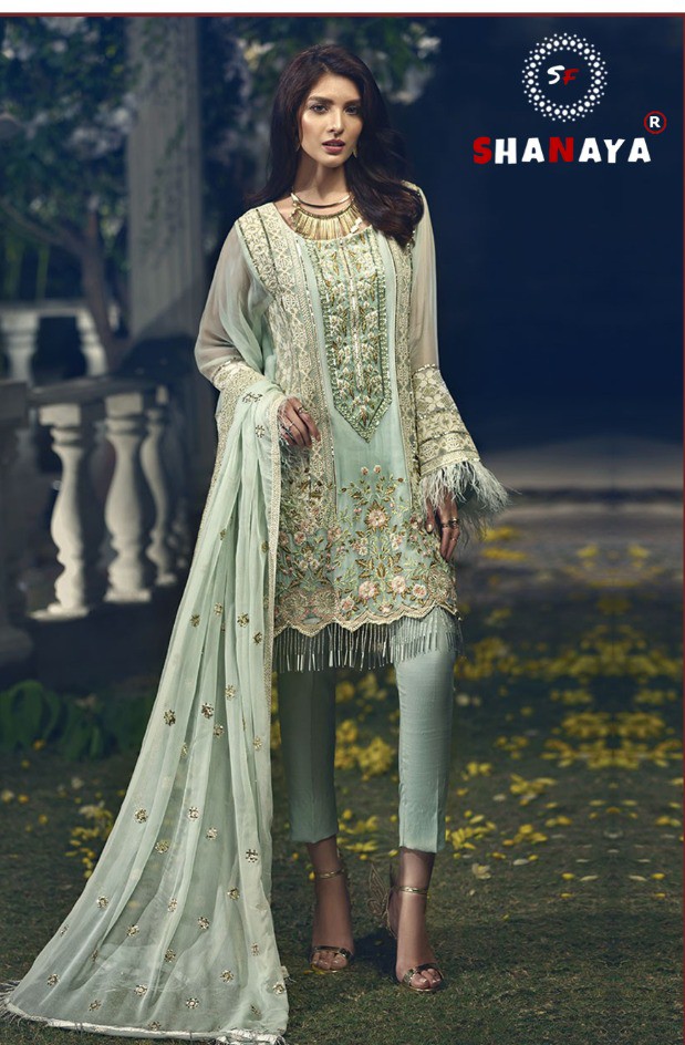 shanaya rose s 43 georgget attrective look salwar suit singal