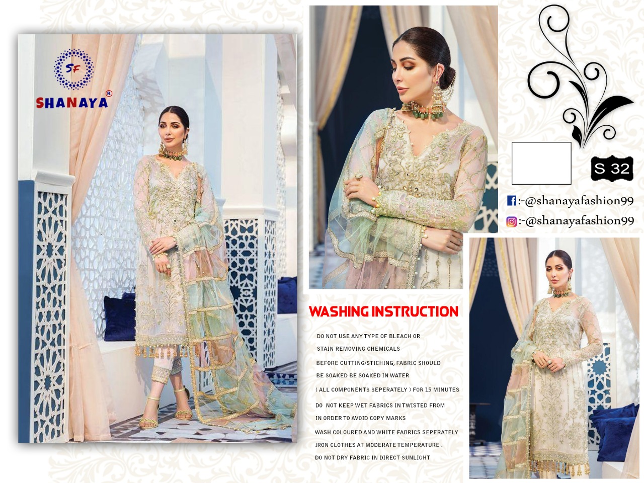 shanaya s 32 net decent look salwar suit singal