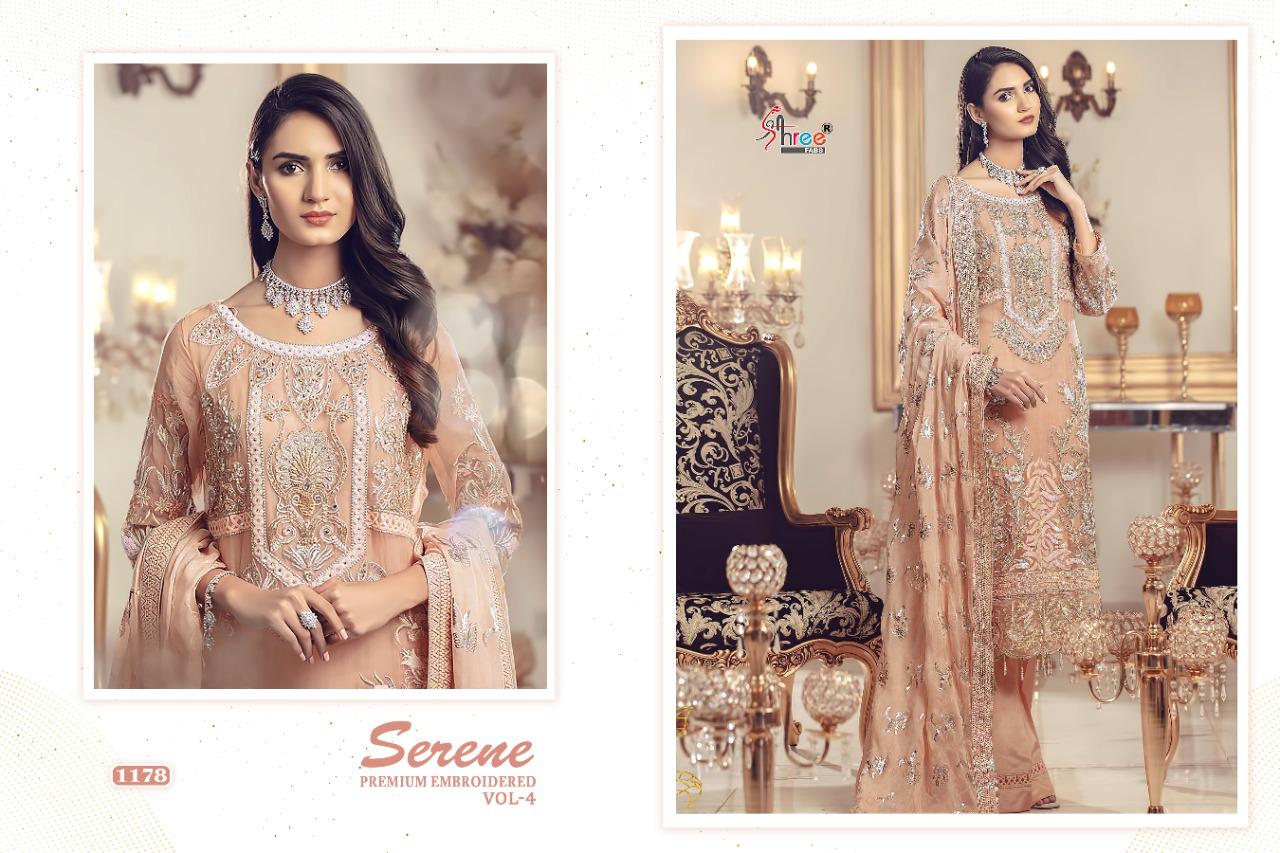 shree fab serene premium embroidered vol 4 georgget gorgeous look salwar suit catalog