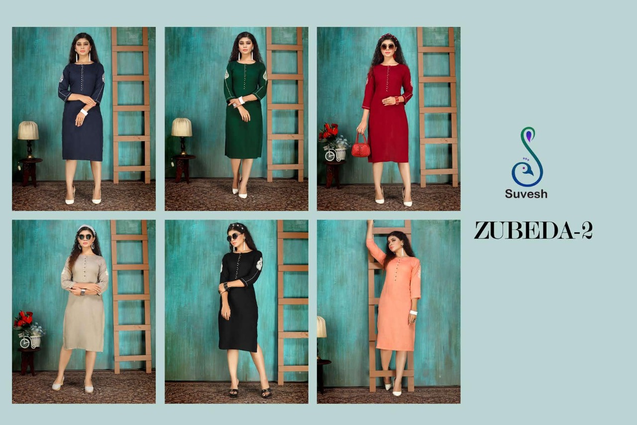 suvesh zubeda vol 2 rayon  casual wear kurti catalog
