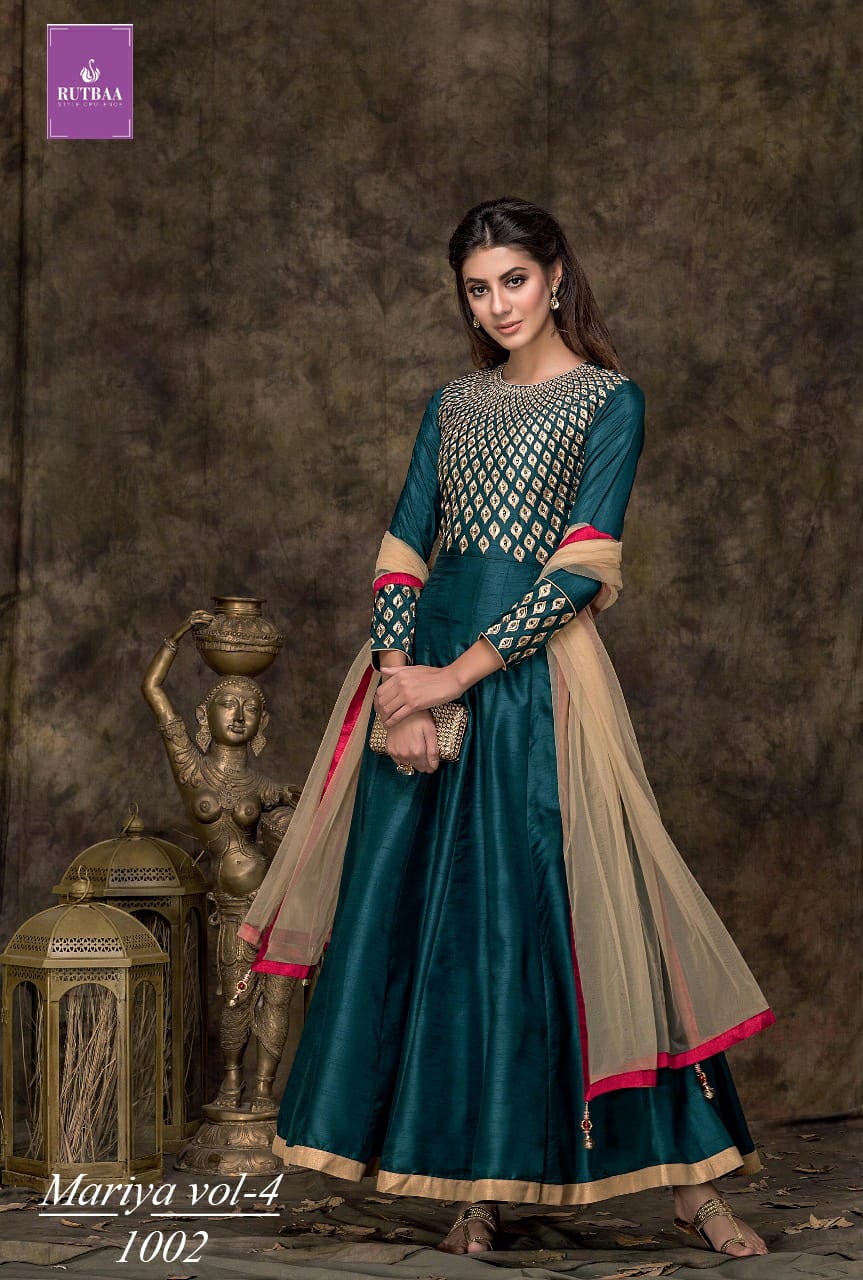 tzu mariya mysore silk festive look kurti bottom with dupatta catalog