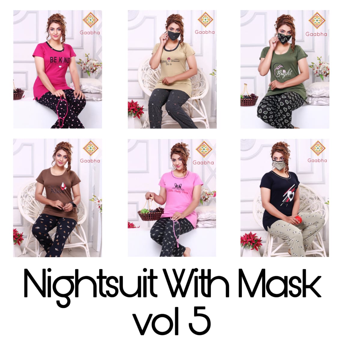 Gaabha nightsuit with mask vol 5 comfortable night dress catalog