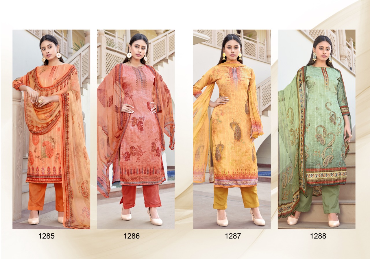 bioson silky 1285 to 1288  cotton authentic fabric salwar sut catalog