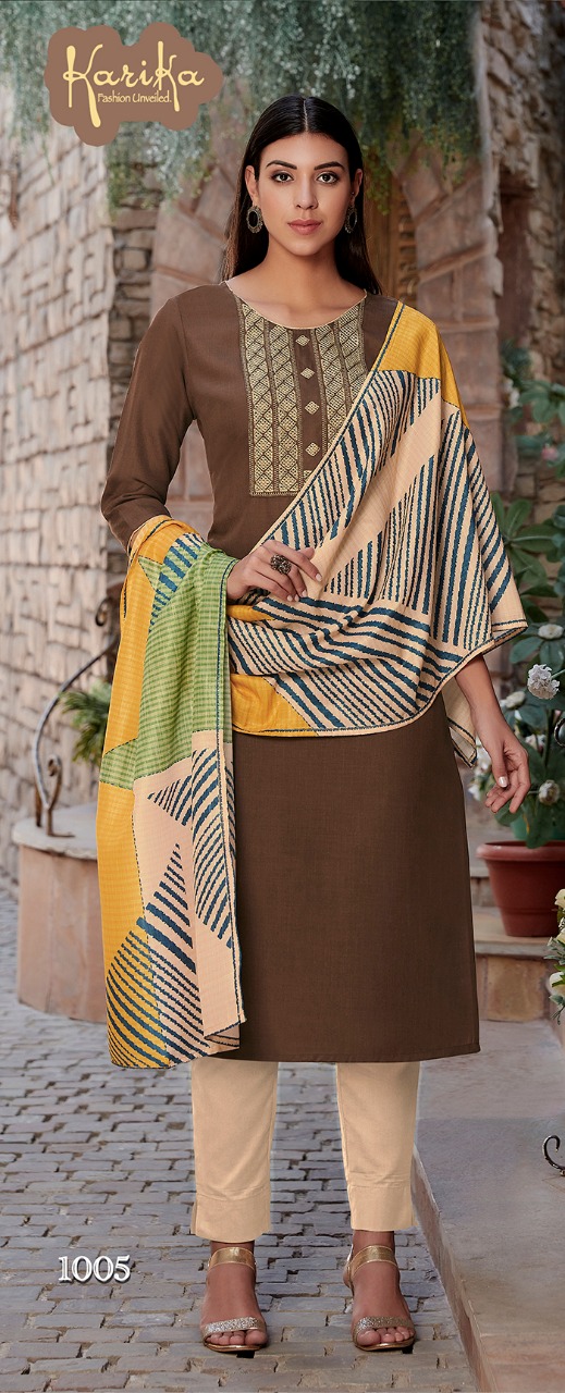karika daisy cotton classic trendy look kurti with stole dupatta catalog