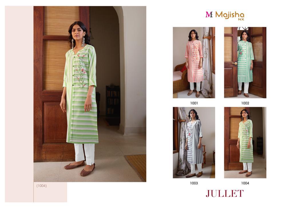 majisha nx jullet cotton authentic febric kurti with  bottom catalog