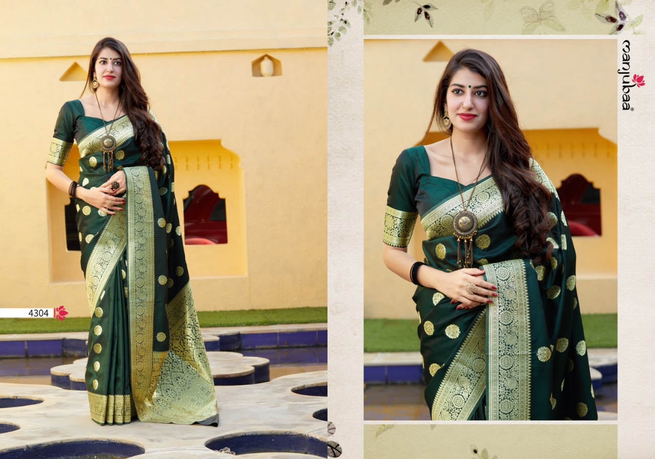 manjubaa mahadevi silk banarsi silk attractive saree catalog