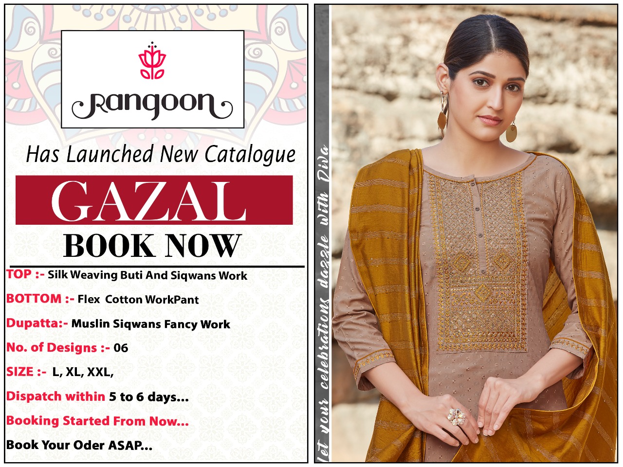 rangoon gazal silk attractive top bottom with depatta catalog