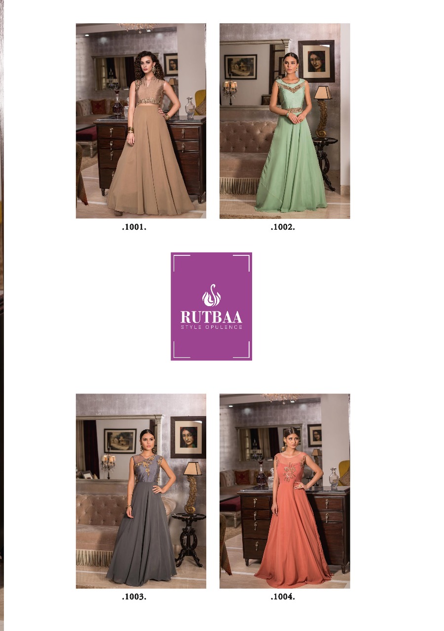 tzu rishika georgget gorgeous look gown catalog