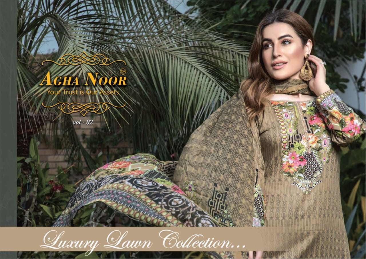Agha noor vol 2 cotton innovative style slawar suit catalog