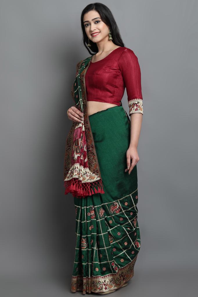 divya fashion kanika 101 to 105 silk patola greacefel look saree catalog