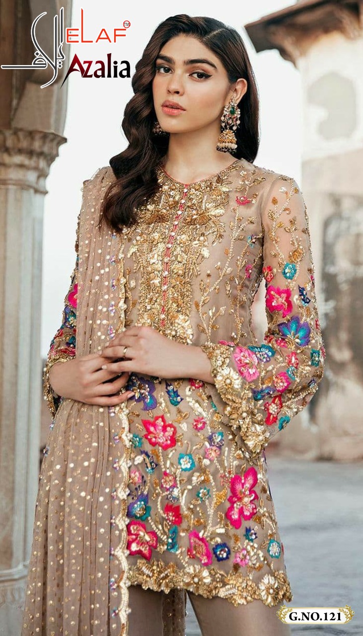 elaf azalia net grandeur trendy look salwar suit singal