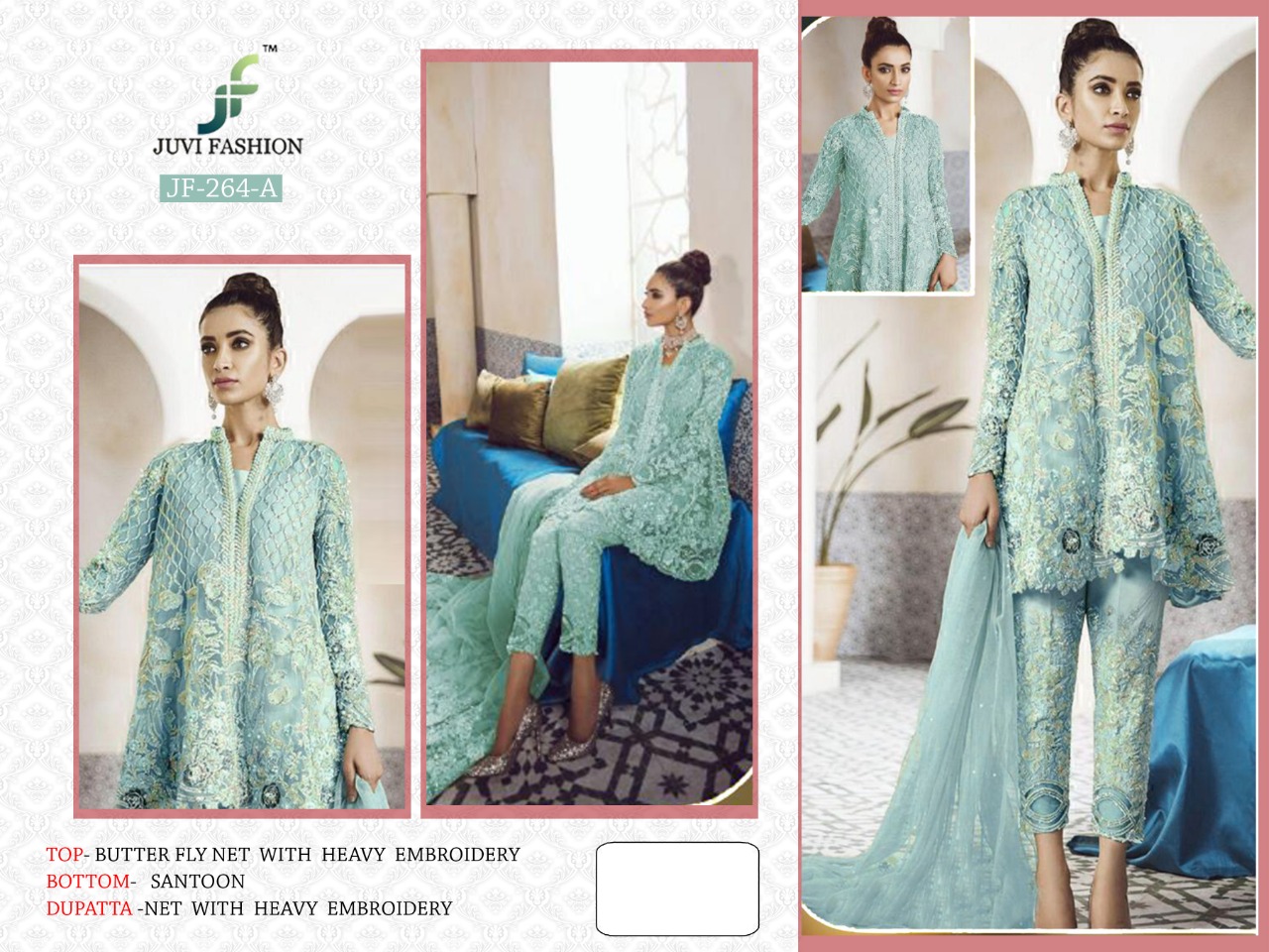 juvi fashion d no 264 a net regal look salwar suit singal