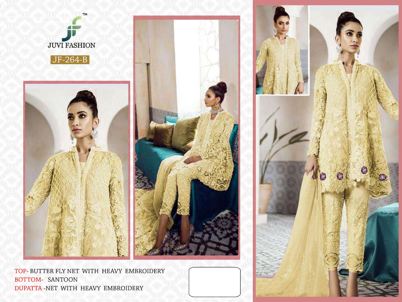 juvi fashion d no 264 B net catchy look salwar suit singal