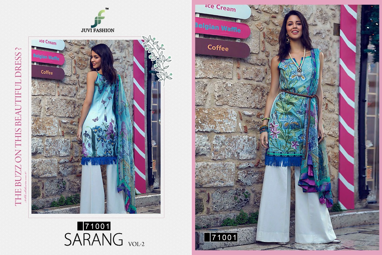 juvi fashion sarang vol 2 cotton  authentic fabric salwar suit catalog