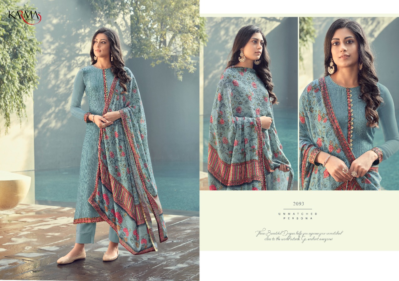 Karma trendz sabah vol 3 muslin innovative style salwar suit catalog