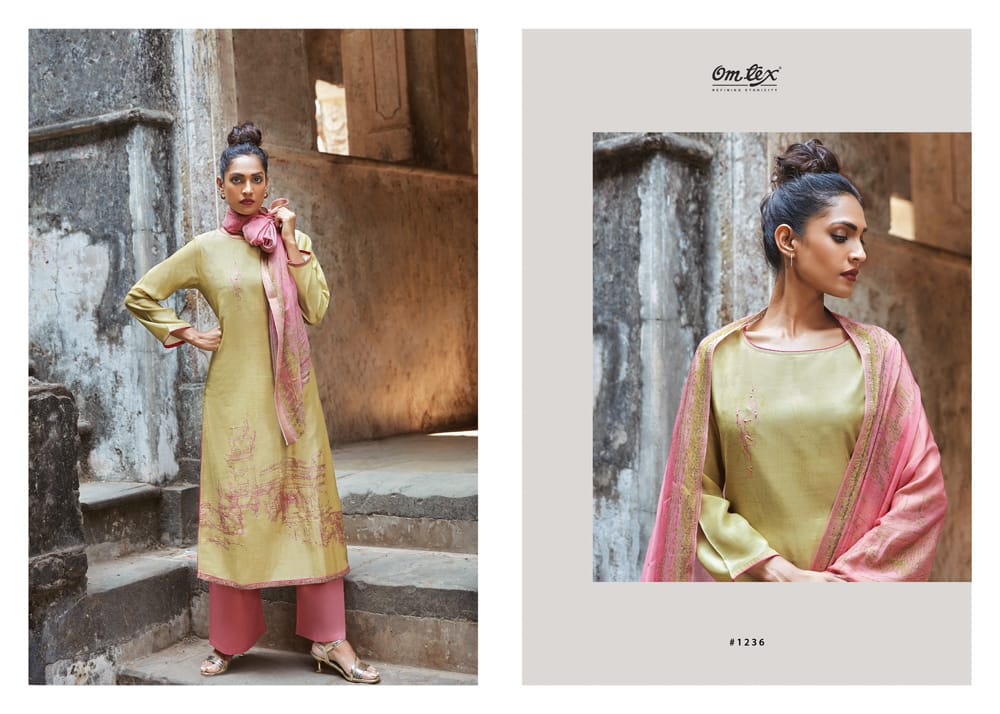 om tex adrita roman silk attrective look salwar suit catalog