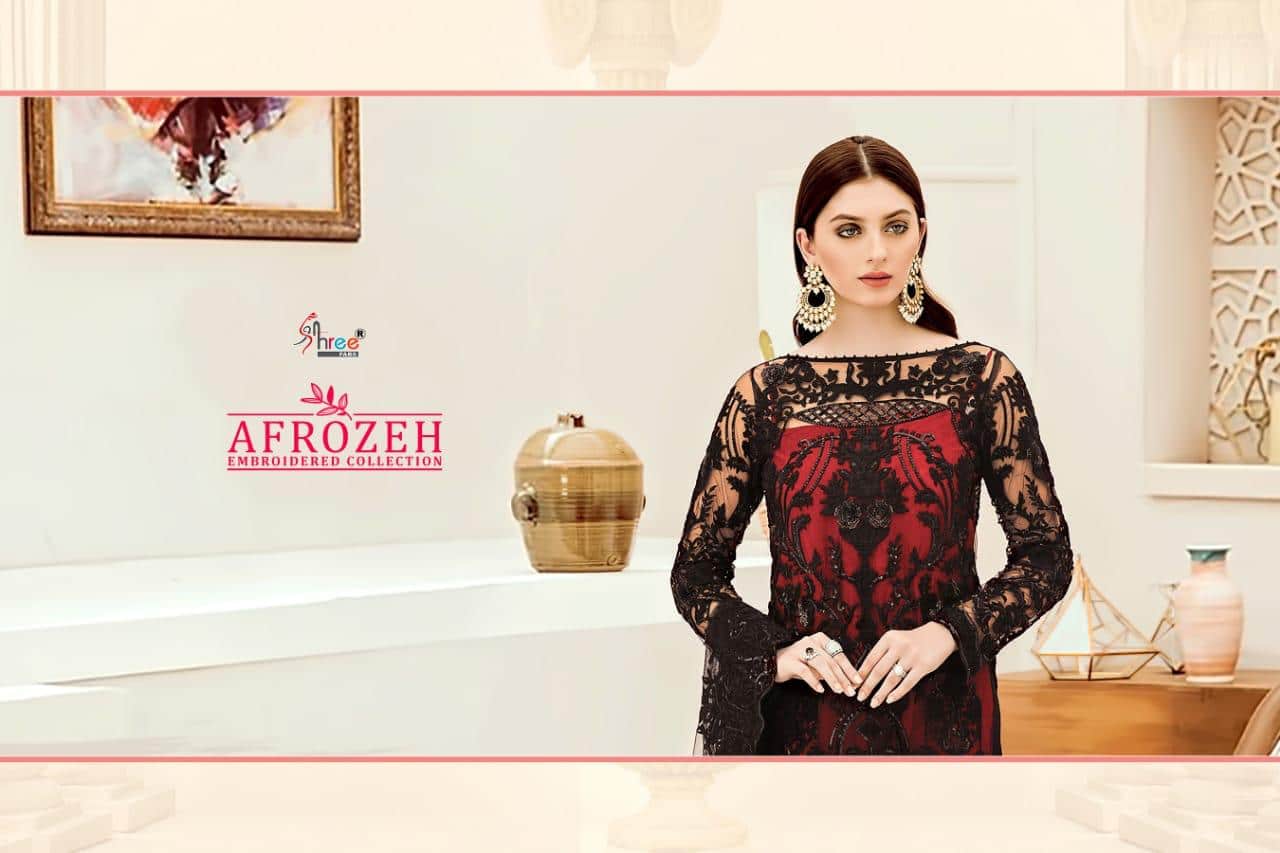Shree fabs Afrozeh rich collection of embroidery work Salwar suit